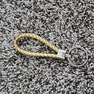 CLEARANCE🎉🎉 Gold braided leather keychain fob